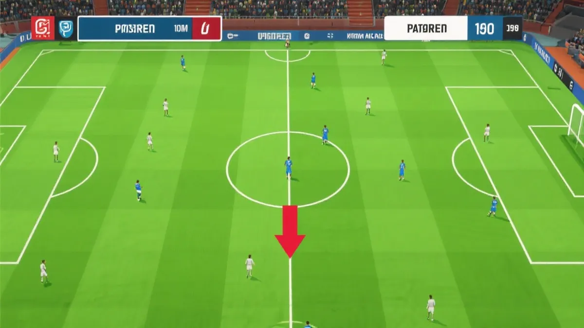 暂停画面截图风格的足球战术示意图